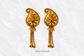 Mrinali Gold Culcutti Hanging Studs | Sona Sansaar